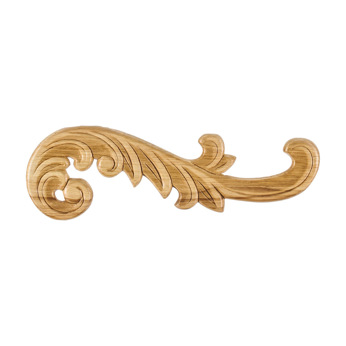 Pressed Right Acanthus Wood Applique, 10-1/2" x 5/16" x 3-1/4"