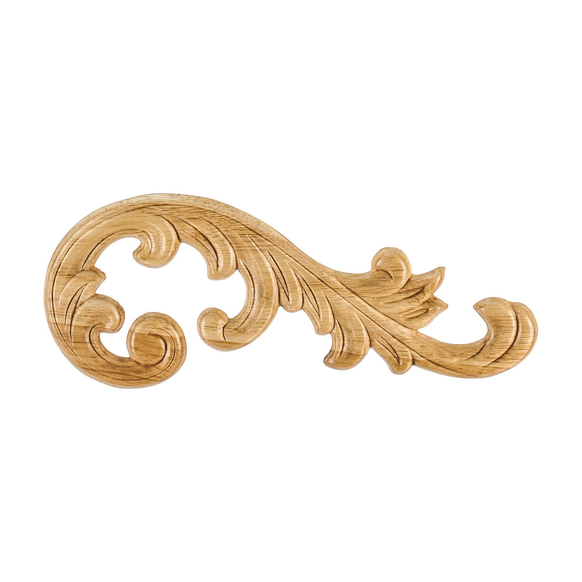 Pressed Right Acanthus Wood Applique, 10-5/8" x 5/16" x 4-3/8"
