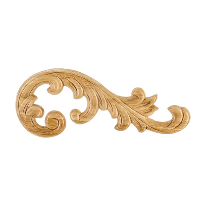 Pressed Right Acanthus Wood Applique, 10-5/8" x 5/16" x 4-3/8"