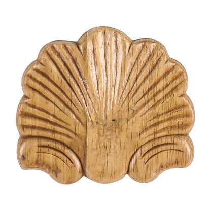 Pressed Shell Wood Applique, 3-1/4" x 5/16" x 3"