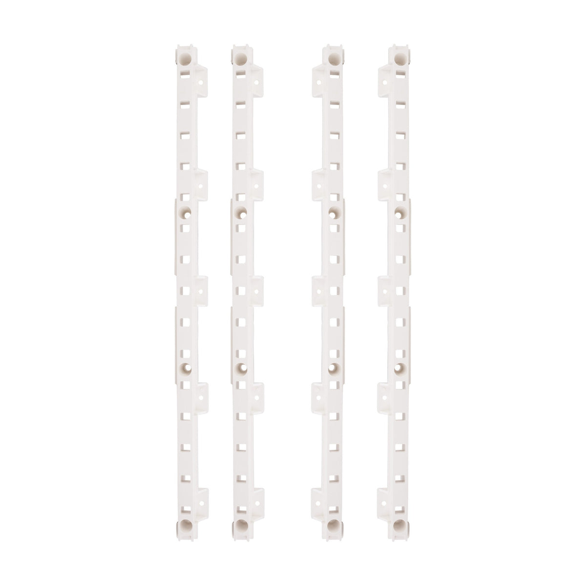 Quick Tray Roll-Out Tray Pilaster, 1", White, 4 Pilasters with Dowels and Screws