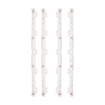 Quick Tray Roll-Out Tray Pilaster, 1", White, 4 Pilasters with Dowels and Screws