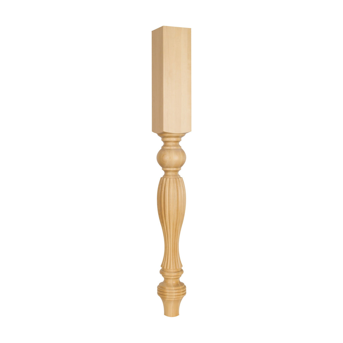 Reeded Wood Post / Leg, 3-3/4" x 3-3/4" x 35-1/2"