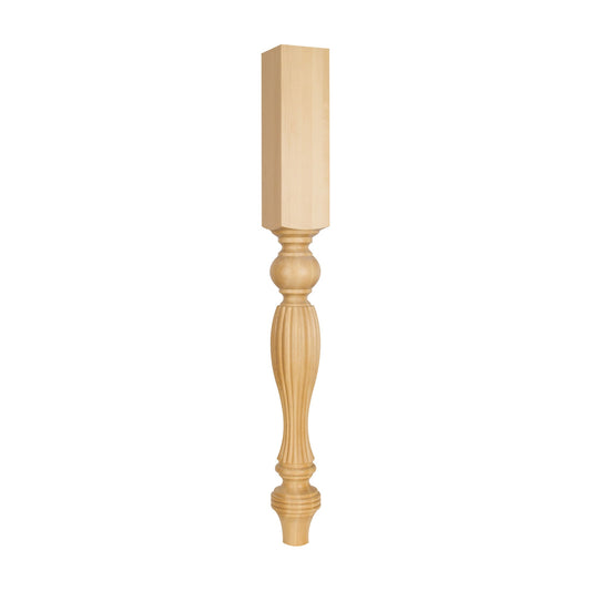 Reeded Wood Post / Leg, 3-3/4" x 3-3/4" x 35-1/2"