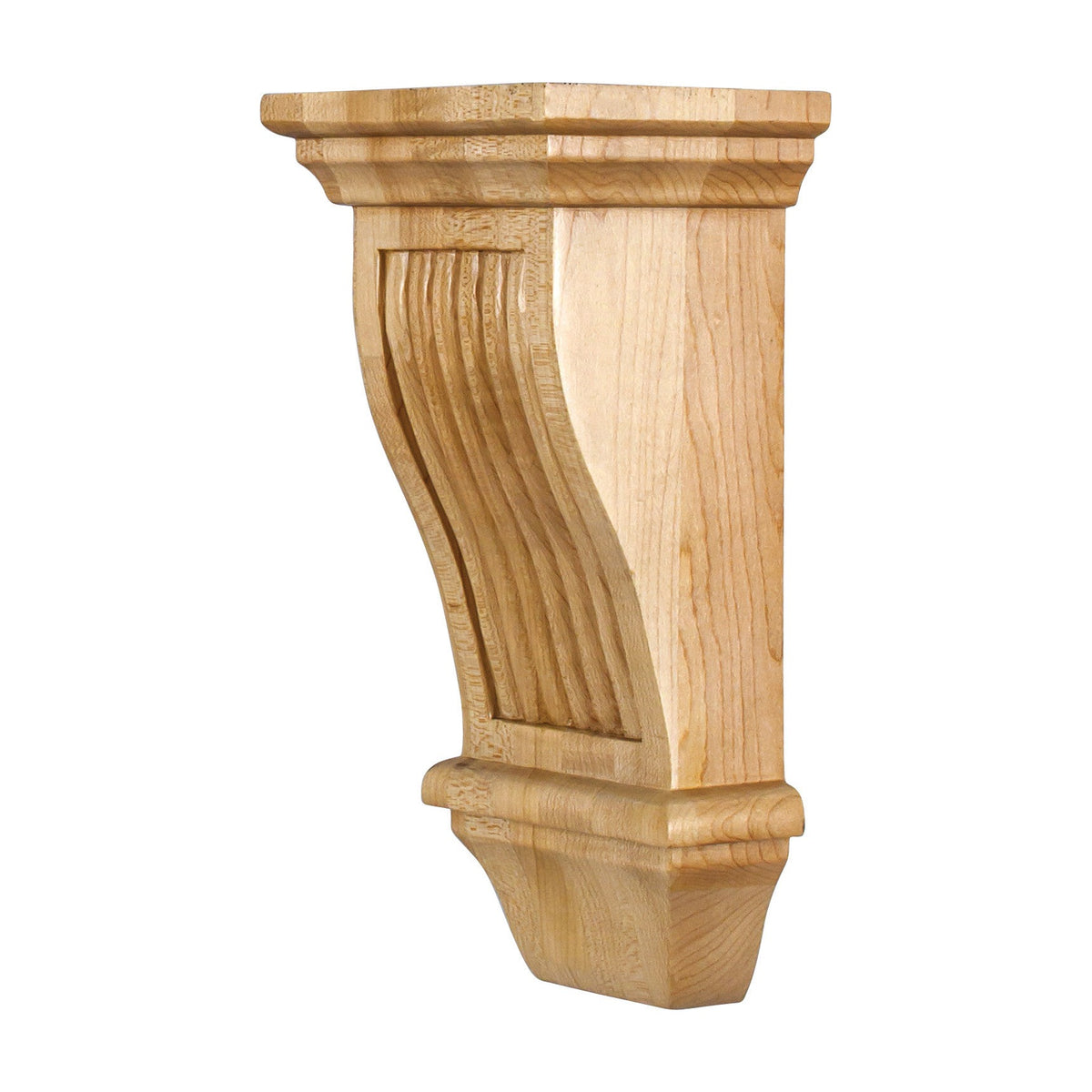 Renaissance Reeded Wood Corbel, 5" x 4" x 10"