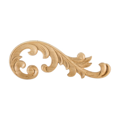 Right Acanthus Wood Applique, 10-5/8" x 1/4" x 4"