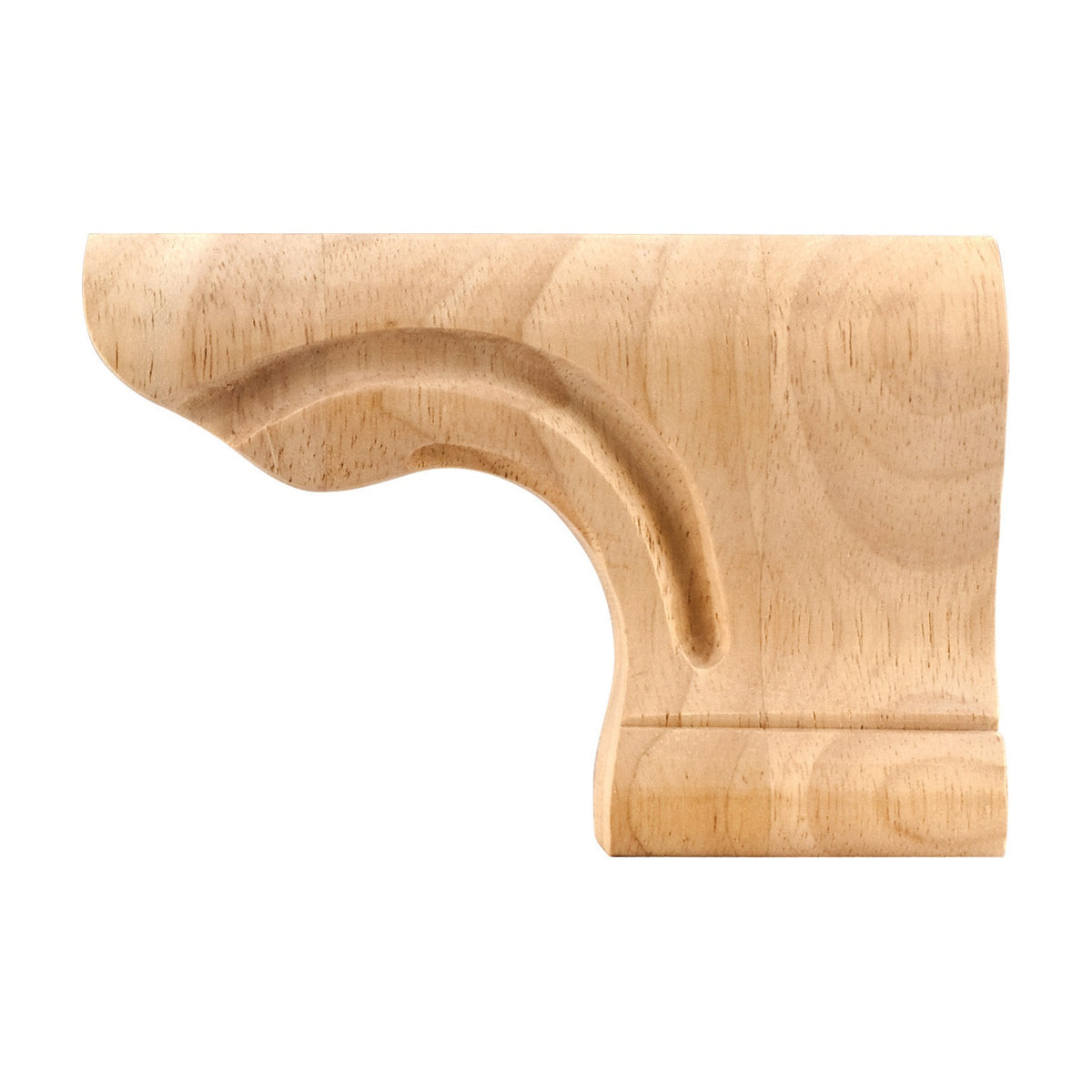 Rounded Corner Wood Pedestal Foot, 6" x 1-1/8" x 4", Right
