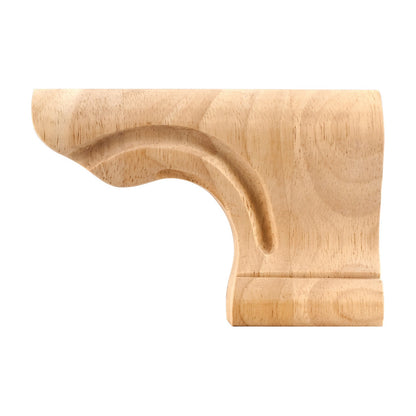 Rounded Corner Wood Pedestal Foot, 6" x 1-1/8" x 4", Right