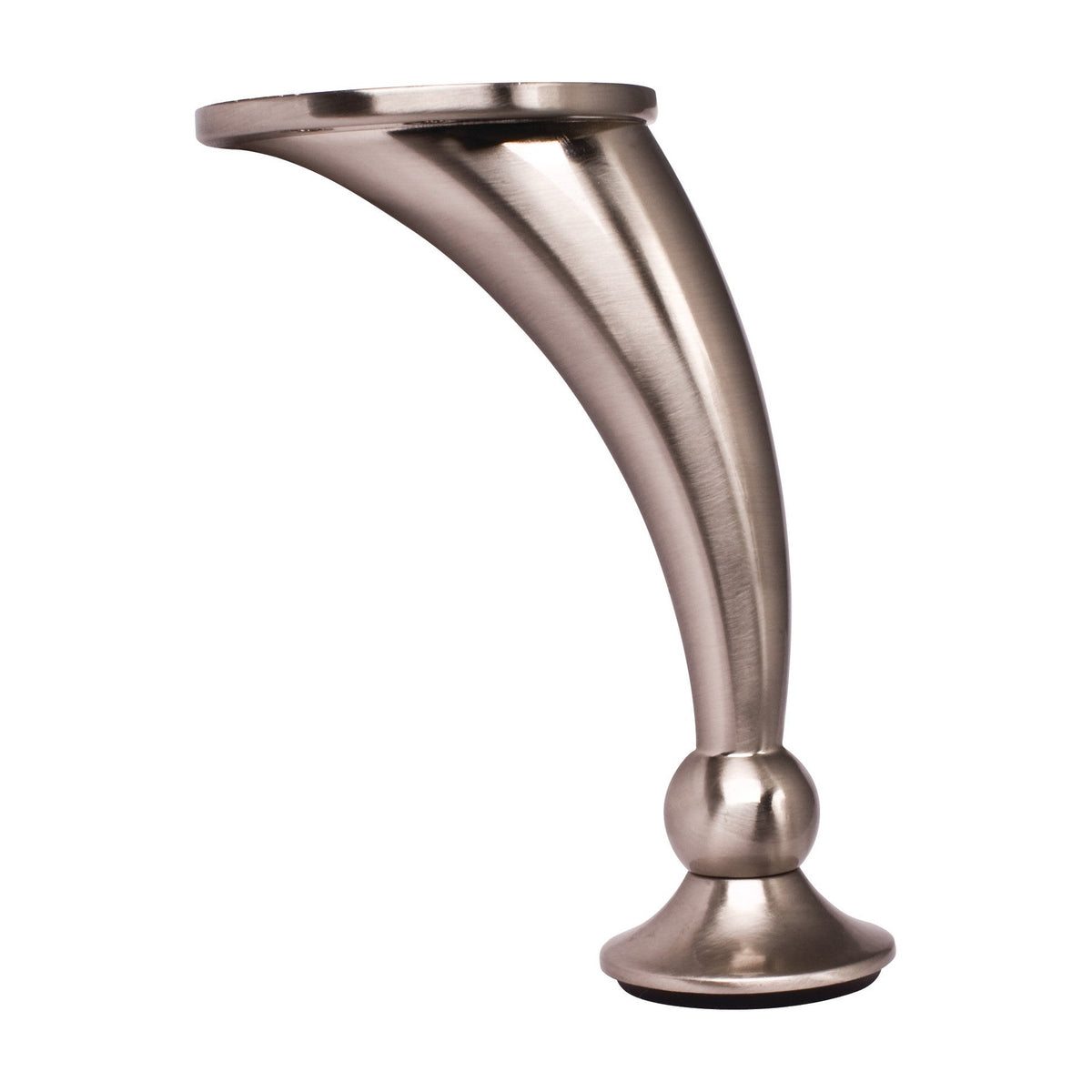 Rounded Metal Furniture Leg, 4-1/2" to 4-5/8" Tall