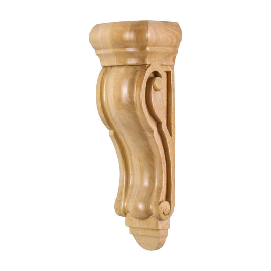Rounded Scrolled Wood Corbel, 3-5/8" x 2-1/2" x 10"