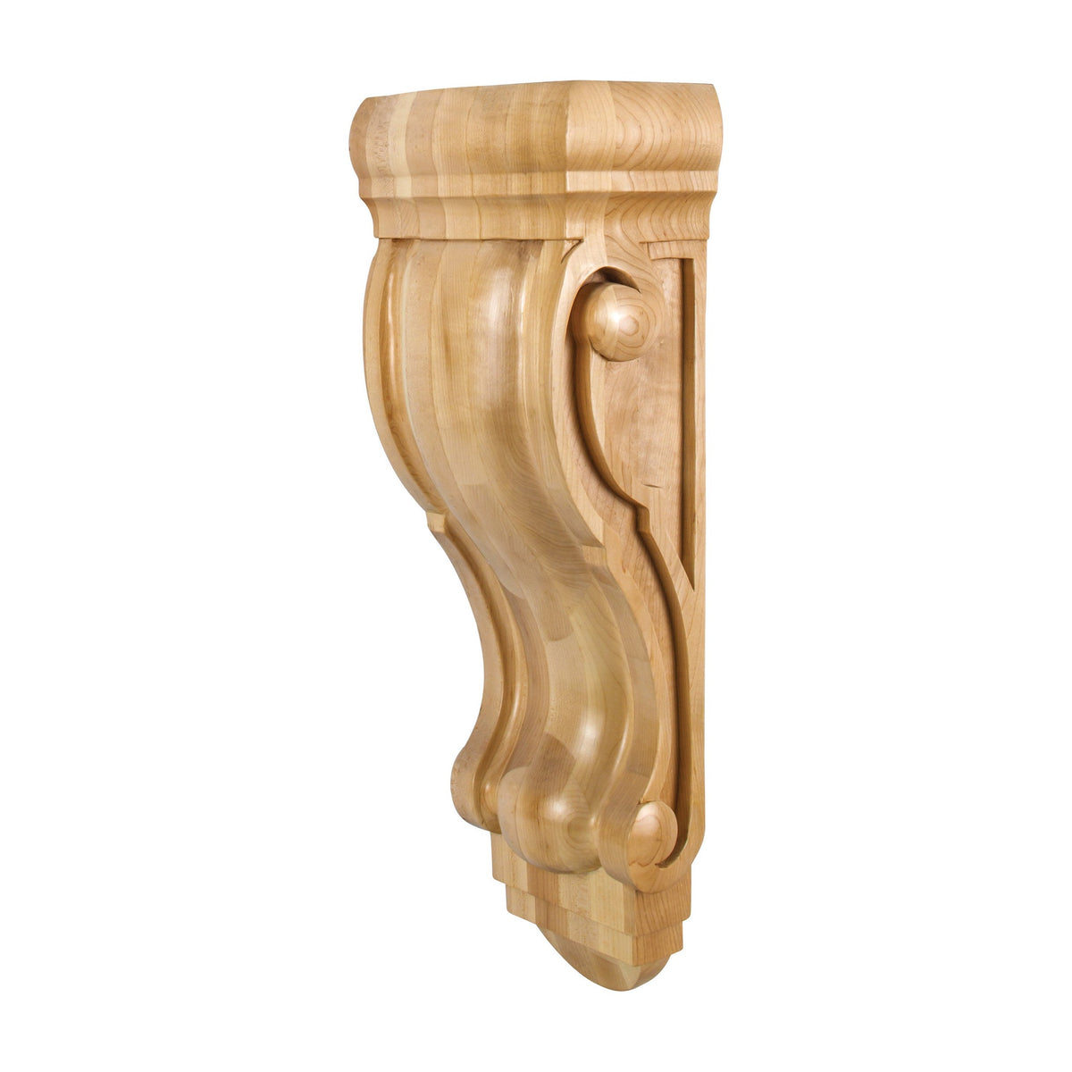 Rounded Scrolled Wood Corbel, 8-1/4" x 5-1/4" x 22"