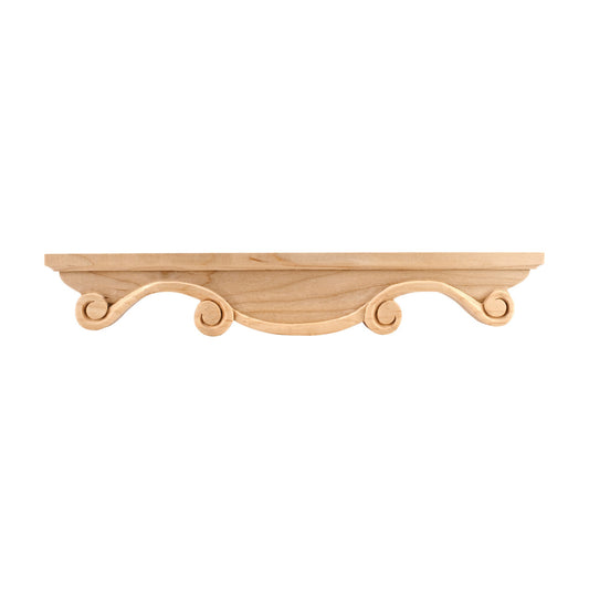 Rounded Scrolled Wood Pedestal Foot Middle, 16" x 1" x 2-1/2"