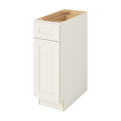 12"W Base Cabinet with One Door and One Drawer in Catalina Shell White
