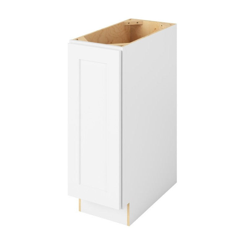 12"W Full Height Door Base Cabinet with One Door and Two Shelves in Catalina Polar White