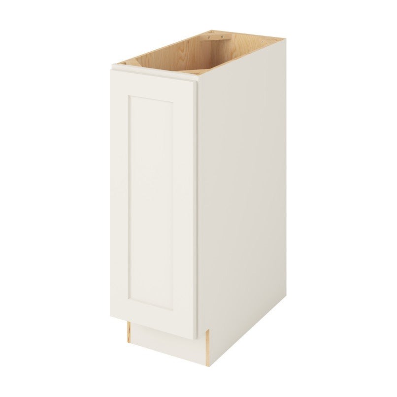 12"W Full Height Door Base Cabinet with One Door and Two Shelves in Catalina Shell White