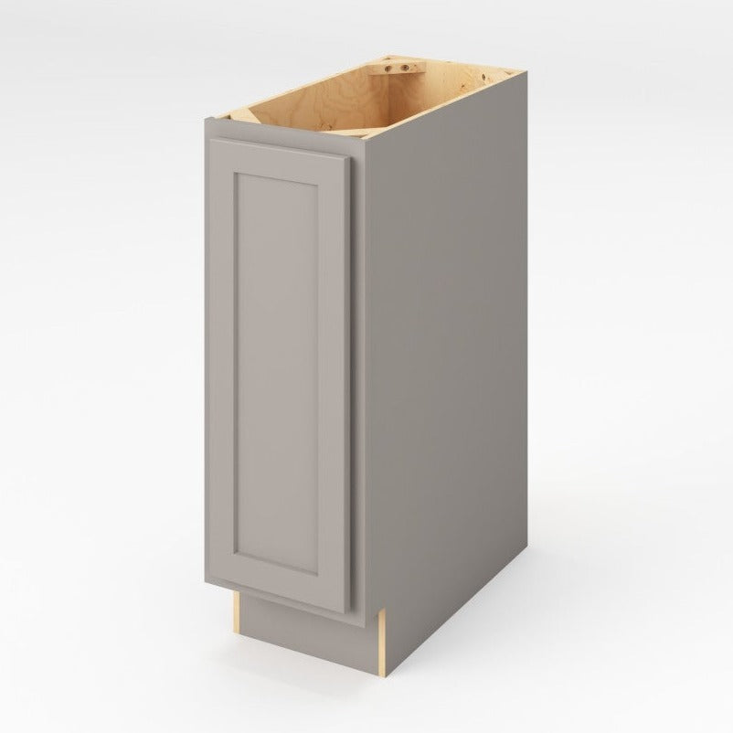 12"W Full Height Door Base Cabinet with One Door and Two Shelves in Hatteras Pebble Grey