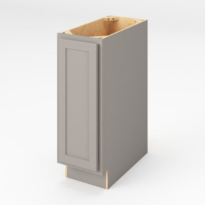 12"W Full Height Door Base Cabinet with One Door and Two Shelves in Hatteras Pebble Grey