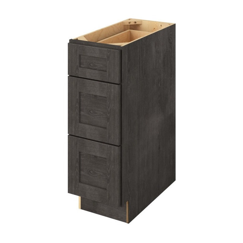 12"W Three Drawer Base Cabinet in Catalina Slate