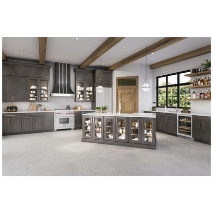12"W x 30"H Wall Cabinet with Single Door and Two Shelves in Catalina Slate, view 3