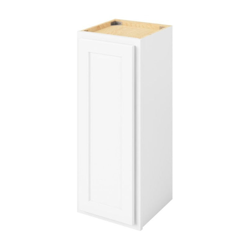 12"W x 30"H Wall Cabinet with Single Door and Two Shelves in Hatteras Polar White