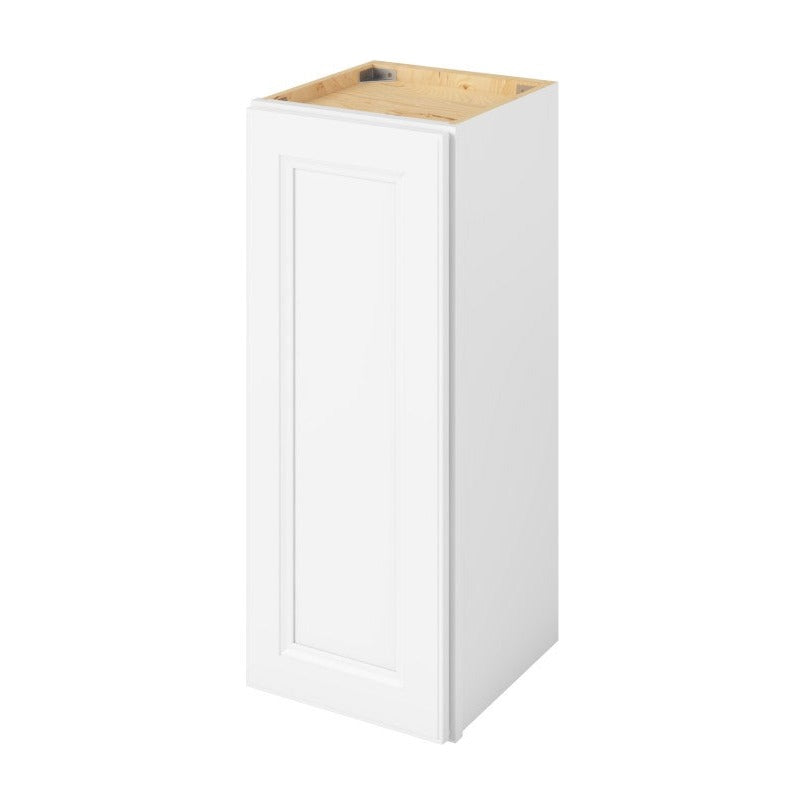 12"W x 30"H Wall Cabinet with Single Door and Two Shelves in Maui Polar White