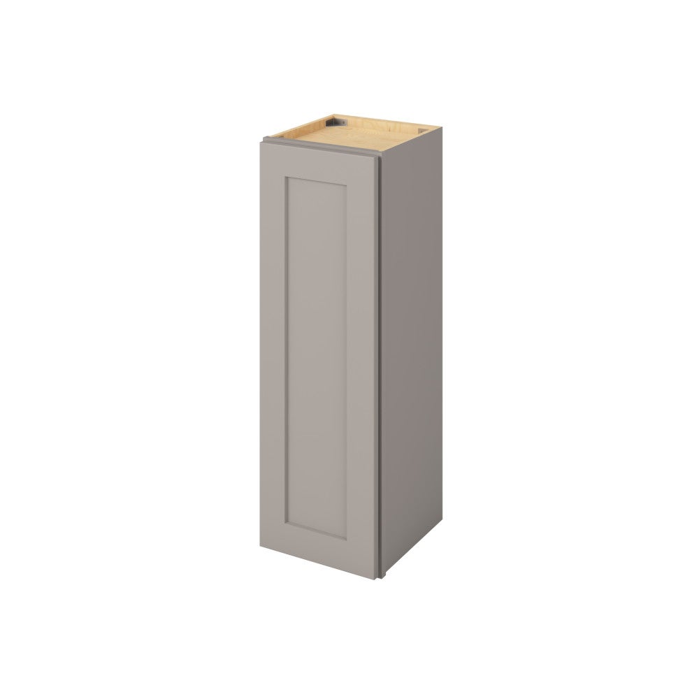 12"W x 36"H Wall Cabinet with Single Door and Two Shelves in Catalina Pebble Grey