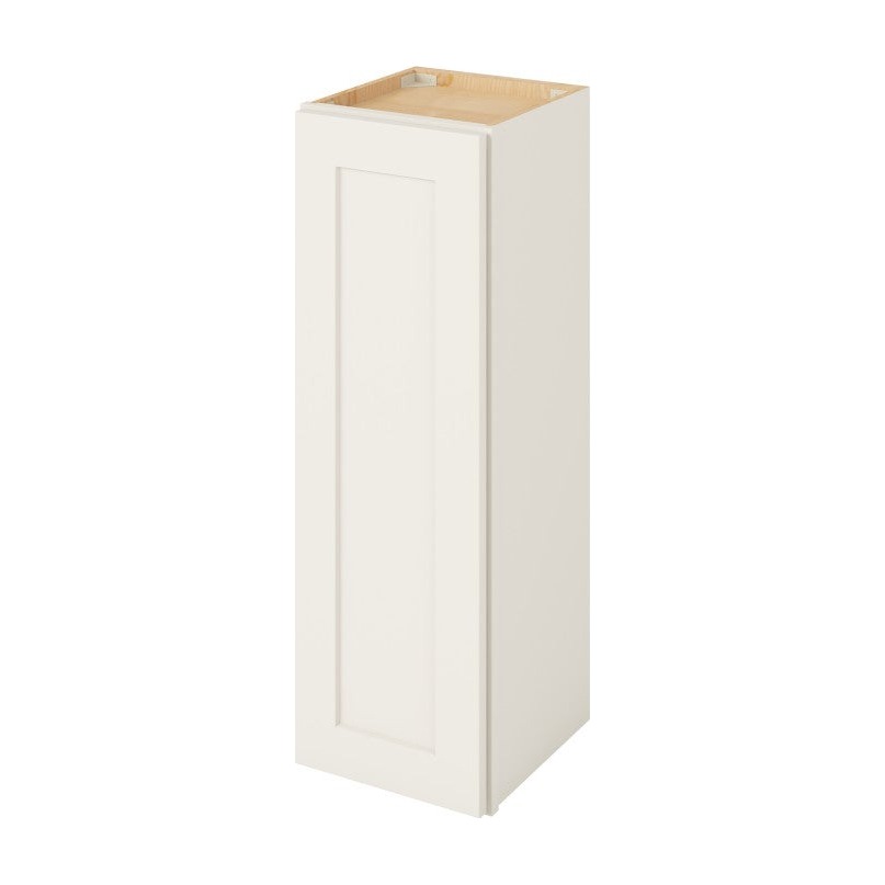 12"W x 36"H Wall Cabinet with Single Door and Two Shelves in Catalina Shell White
