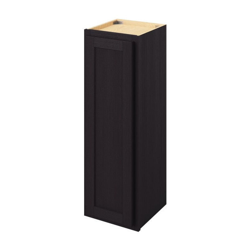 12"W x 36"H Wall Cabinet with Single Door and Two Shelves in Hatteras Espresso