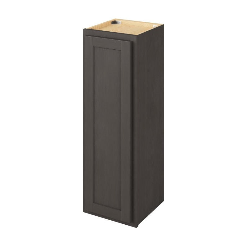 12"W x 36"H Wall Cabinet with Single Door and Two Shelves in Hatteras Slate