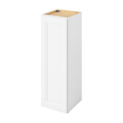 12"W x 36"H Wall Cabinet with Single Door and Two Shelves in Maui Polar White