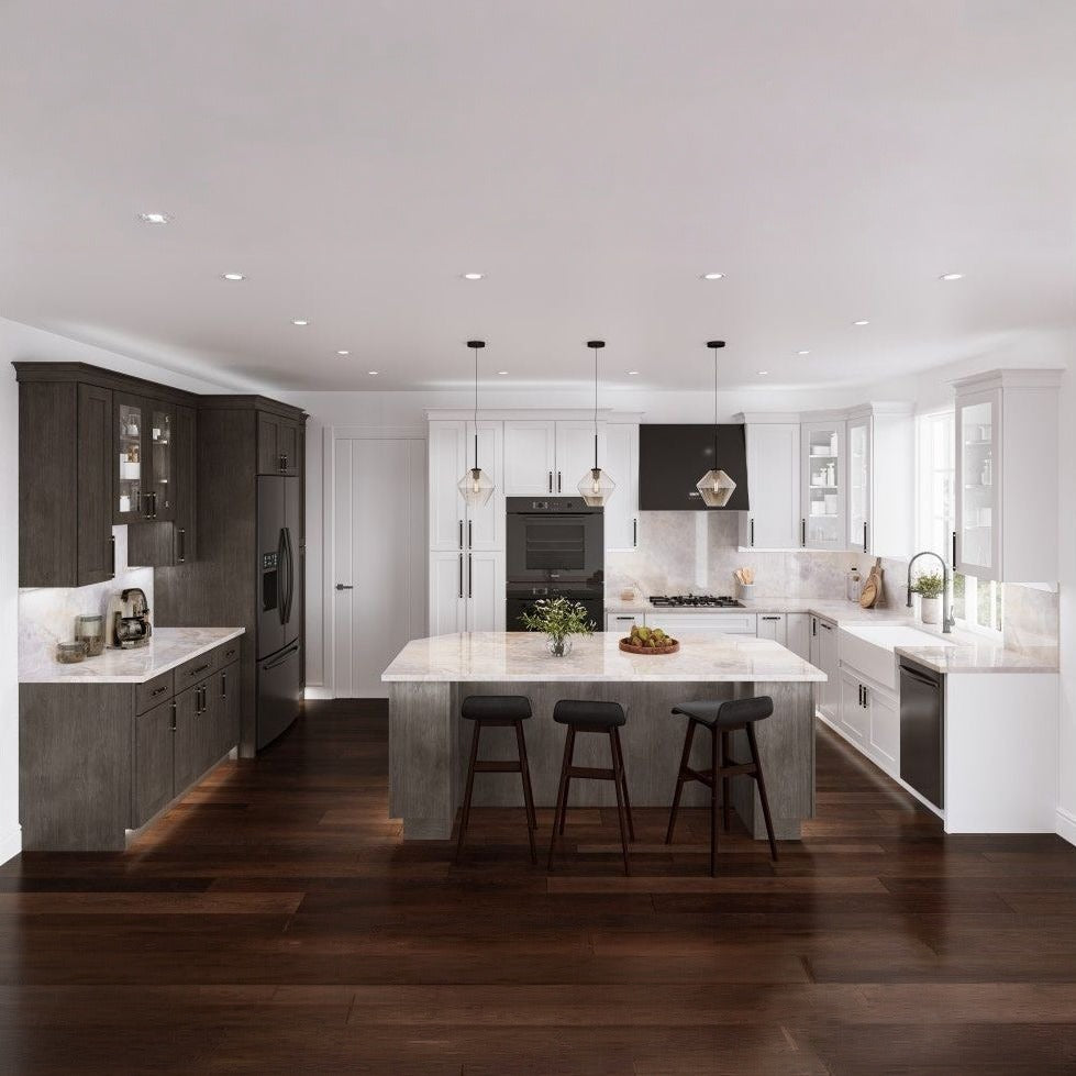 12"W x 36"H Wall End Cabinet with Single Door and Two Shelves in Catalina Slate, view 5