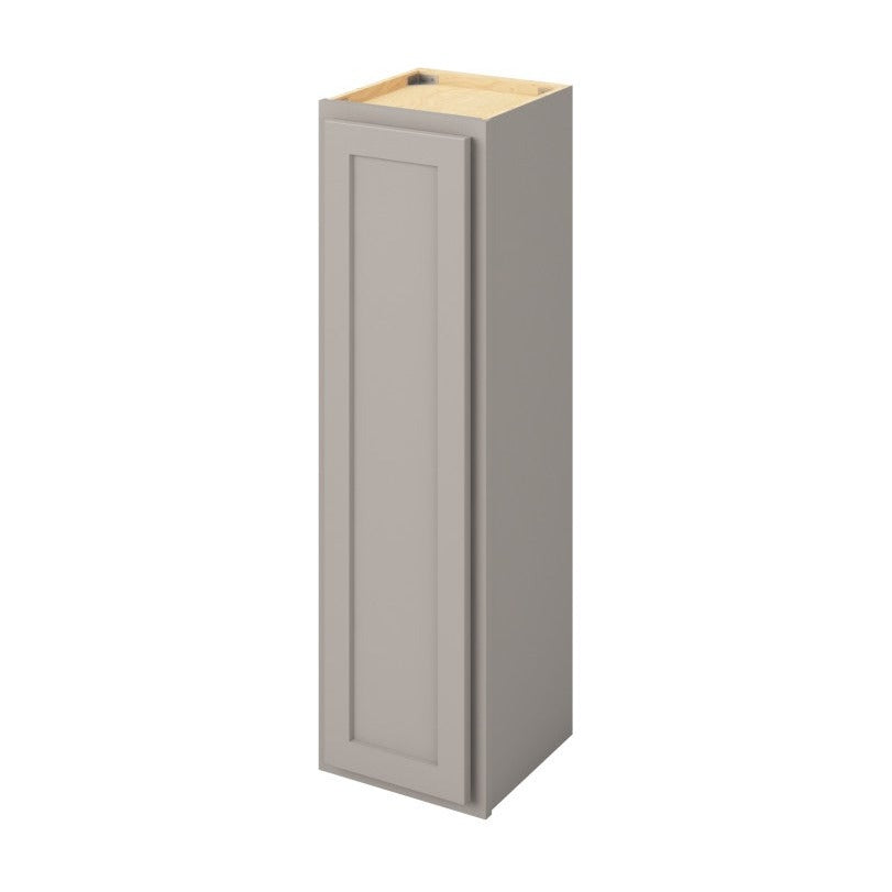 12"W x 42"H Wall Cabinet with Single Door and Three Shelves in Hatteras Pebble Grey