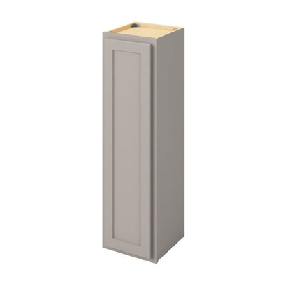 12"W x 42"H Wall Cabinet with Single Door and Three Shelves in Hatteras Pebble Grey