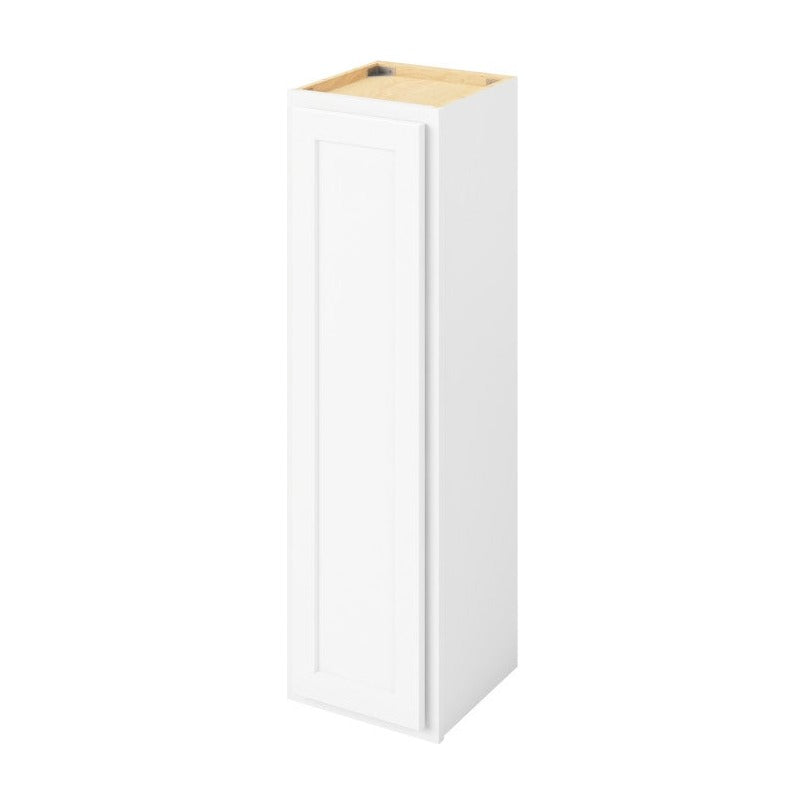 12"W x 42"H Wall Cabinet with Single Door and Three Shelves in Hatteras Polar White