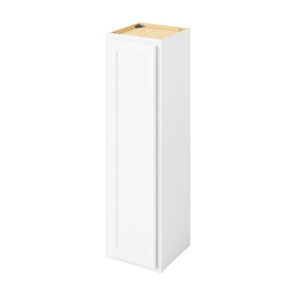 12"W x 42"H Wall Cabinet with Single Door and Three Shelves in Hatteras Polar White
