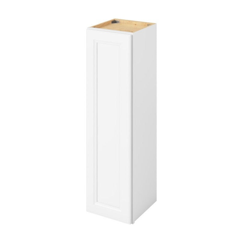 12"W x 42"H Wall Cabinet with Single Door and Three Shelves in Maui Polar White