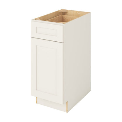 15"W Base Cabinet with One Door and One Drawer in Catalina Shell White