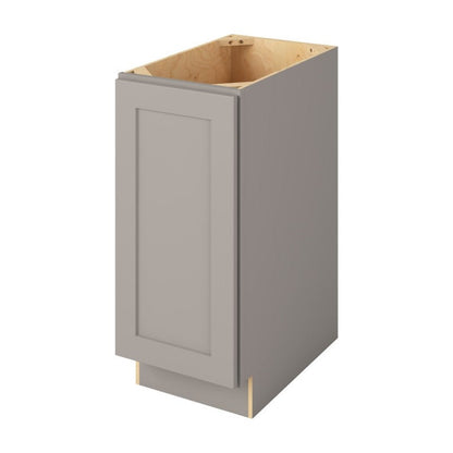 15"W Full Height Door Base Cabinet with One Door and Two Shelves in Catalina Pebble Grey