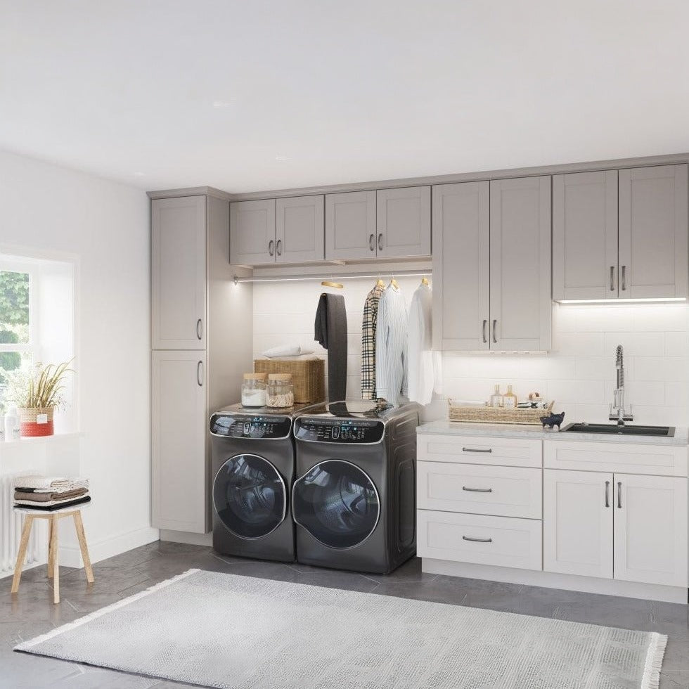 15"W Full Height Door Base Cabinet with One Door and Two Shelves in Catalina Pebble Grey, view 4