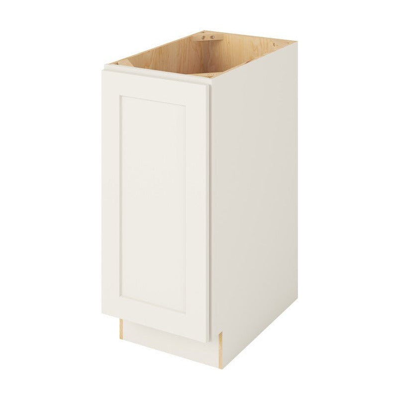 15"W Full Height Door Base Cabinet with One Door and Two Shelves in Catalina Shell White