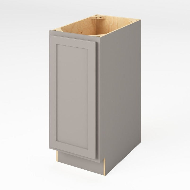 15"W Full Height Door Base Cabinet with One Door and Two Shelves in Hatteras Pebble Grey