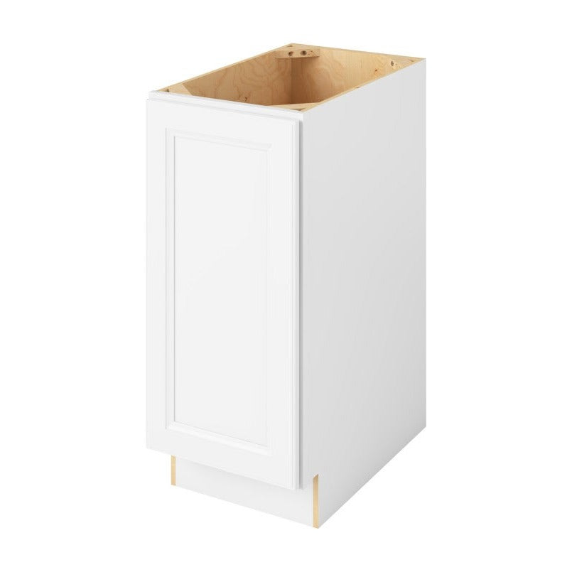 15"W Full Height Door Base Cabinet with One Door and Two Shelves in Maui Polar White