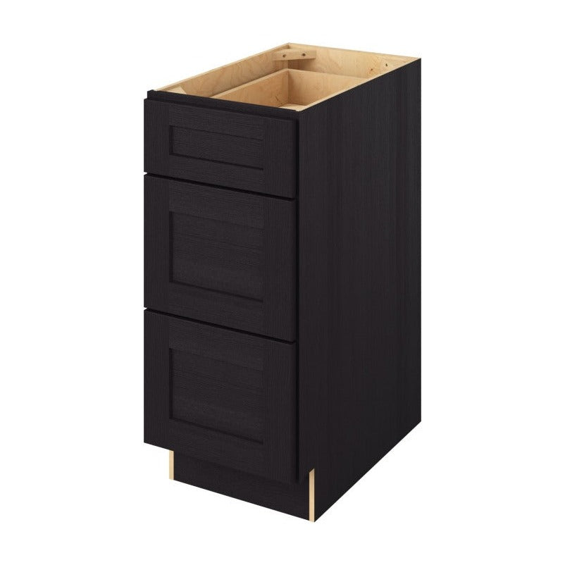 15"W Three Drawer Base Cabinet in Catalina Espresso