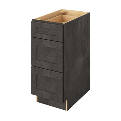 15"W Three Drawer Base Cabinet in Catalina Slate