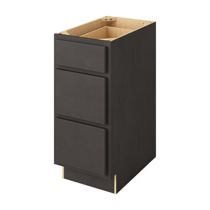 15"W Three Drawer Base Cabinet in Hatteras Slate