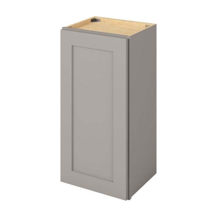 15"W x 30"H Wall Cabinet with Single Door and Two Shelves in Catalina Pebble Grey