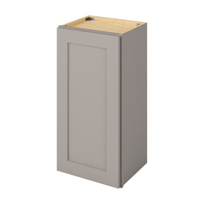15"W x 30"H Wall Cabinet with Single Door and Two Shelves in Catalina Pebble Grey