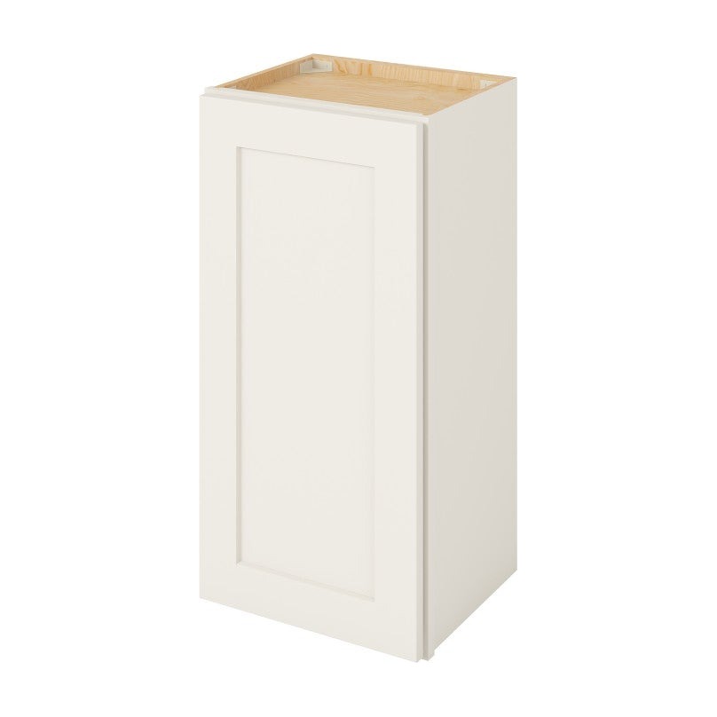 15"W x 30"H Wall Cabinet with Single Door and Two Shelves in Catalina Shell White