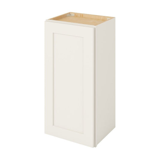 15"W x 30"H Wall Cabinet with Single Door and Two Shelves in Catalina Shell White