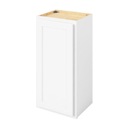 15"W x 30"H Wall Cabinet with Single Door and Two Shelves in Hatteras Polar White